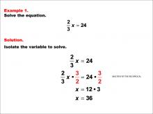 Math Example--Solving Equations--Equations with Fractions: Example 1