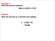 Math Example--Percents-- Equations with Percents: Example 11