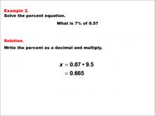 Math Example--Percents-- Equations with Percents: Example 2