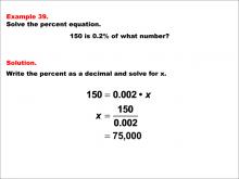 Math Example--Percents-- Equations with Percents: Example 39