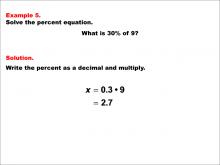 Math Example--Percents-- Equations with Percents: Example 5