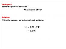 Math Example--Percents-- Equations with Percents: Example 6