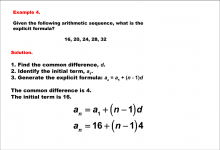 Math Example--Sequences and Series--Finding the Explicit Formula of an Arithmetic Sequence: Example 4