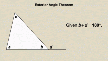 Animated Math Clip Art--Triangles--Exterior Angle Theorem 1