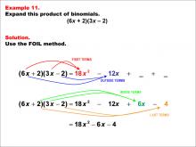 Math Example--Quadratics--The FOIL Method: Example 11