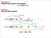 Math Example--Quadratics--The FOIL Method: Example 13