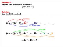 Math Example--Quadratics--The FOIL Method: Example 7