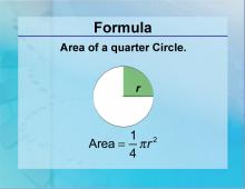 Formulas--Area of a Quarter Circle