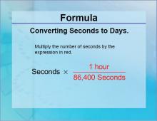 Formulas--Converting Seconds to Days