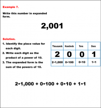 Math Example--Numbers--Writing Four-Digit Numbers in Expanded Form--Example 7