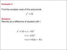 Math Example--Polynomial Concepts--The Fundamental Theorem of Algebra--Example 03