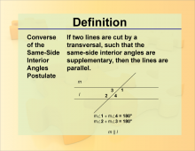 Definition--Theorems and Postulates--Converse of Same-Side Interior Angles Postulate