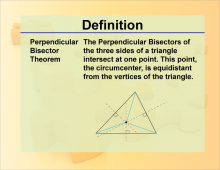 Definition--Theorems and Postulates--Perpendicular Bisector Theorem