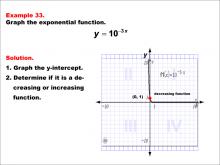 Math Example--Exponential Concepts--Graphs of Exponential Functions: Example 33