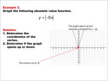 Math Example: Absolute Value Functions: Example 3