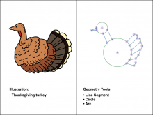 Holiday Math Clip Art--Geometric Construction--Turkey