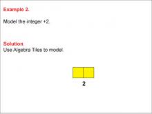 Math Example: Modeling Integers Using Algebra Tiles: Example 2