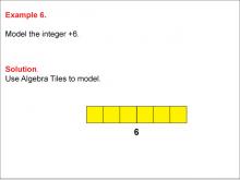 Math Example: Modeling Integers Using Algebra Tiles: Example 6