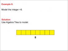 Math Example: Modeling Integers Using Algebra Tiles: Example 8