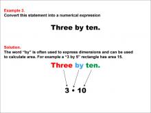 Math Example: Language of Math--Numerical Expressions--Multiplication--Example 3