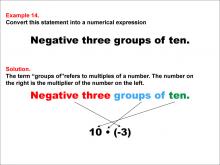 Math Example: Language of Math--Numerical Expressions--Multiplication--Example 14