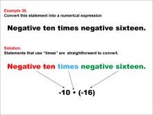 Math Example: Language of Math--Numerical Expressions--Multiplication--Example 36