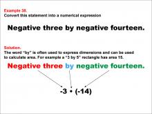 Math Example: Language of Math--Numerical Expressions--Multiplication--Example 38