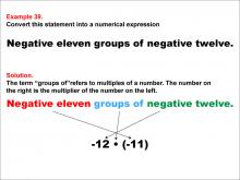 Math Example: Language of Math--Numerical Expressions--Multiplication--Example 39