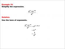 Math Example--Exponential Concepts--Laws of Exponents: Example 19