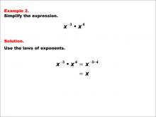 Math Example--Exponential Concepts--Laws of Exponents: Example 2