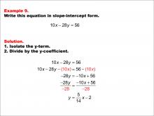 Math Example: Linear Equations in Standard Form: Example 9