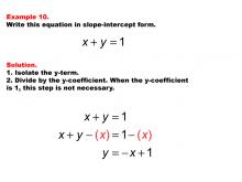 Math Example: Linear Equations in Standard Form: Example 10