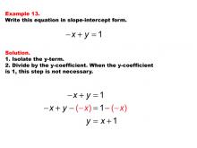 Math Example: Linear Equations in Standard Form: Example 13