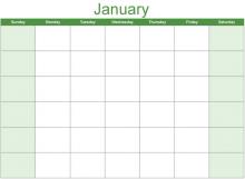 Math Clip Art--Calendar Template--January