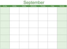 Math Clip Art--Calendar Template--September