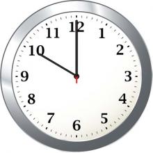 Math Clip Art--Clock Face Showing 10:00