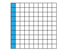 Math Clip Art--Decimal square, Modeling One Tenth