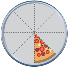 Math Clip Art--Equivalent Fractions Pizza Slices--One Eighth C