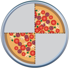 Math Clip Art--Equivalent Fractions Pizza Slices--Two Fourths B