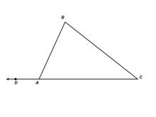 Math Clip Art--Exterior Angle of a Triangle--Labeled