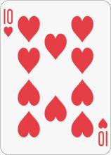 Math Clip Art--Playing Card: The 10 of Hearts