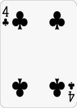 Math Clip Art--Playing Card: The 4 of Clubs