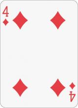 Math Clip Art--Playing Card: The 4 of Diamonds