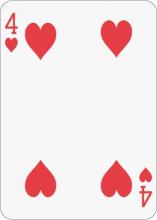 Math Clip Art--Playing Card: The 4 of Hearts