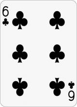 Math Clip Art--Playing Card: The 6 of Clubs