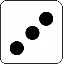 Math Clip Art--Dice and Number Models--Single Die with 3 Showing
