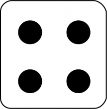 Math Clip Art--Dice and Number Models--Single Die with 4 Showing