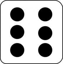 Math Clip Art--Dice and Number Models--Single Die with 6 Showing