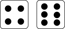 Math Clip Art--Dice and Number Models--Two Dice with 10 Showing, A