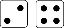 Math Clip Art--Dice and Number Models--Two Dice with 6 Showing, B